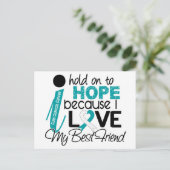 Hoop op mijn beste vriend baarmoederhalskanker briefkaart (Staand voorkant)