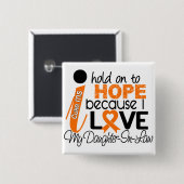 Hoop op mijn schoondochter MS multiple sclerose Vierkante Button 5,1 Cm (Voorkant /achterkant)