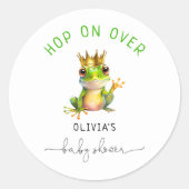 Hoop op Over Frog Prince Baby shower Ronde Sticker (Voorkant)