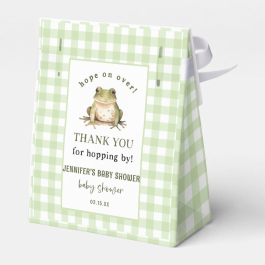 Hoop op Over Frog Theme Baby shower Bedankdoosjes (Achterkant)