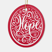 Hoop op persoonlijke kerstfeestdag rood keramisch ornament (Links)