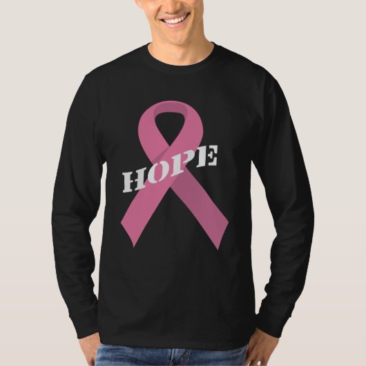 Hoop op roze lintje Borstkanker T-shirt (Voorkant)