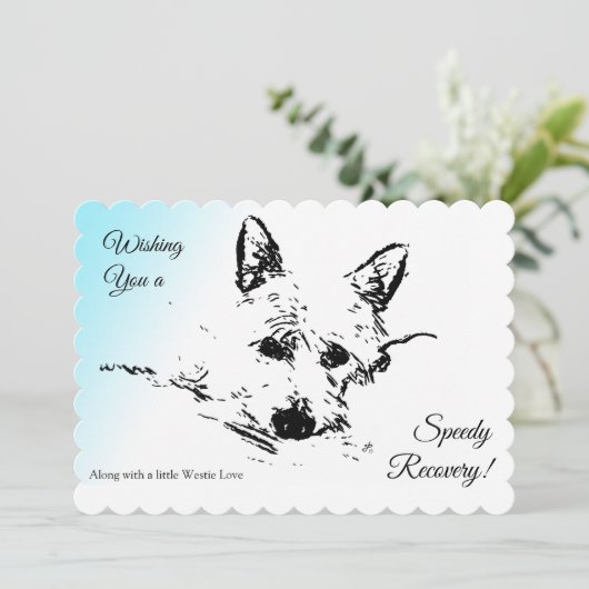 Hoop op snel herstel, West Highland Terrier Feestdagenkaart (Staand voorkant)