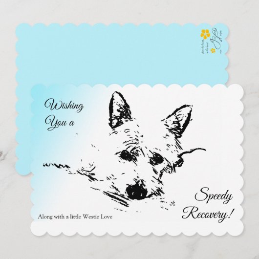Hoop op snel herstel, West Highland Terrier Feestdagenkaart (Voorkant / Achterkant)