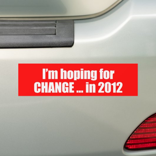 Hoop op verandering in 2012 bumpersticker (Op auto)