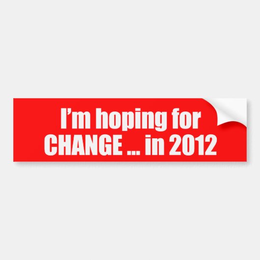 Hoop op verandering in 2012 bumpersticker (Voorkant)