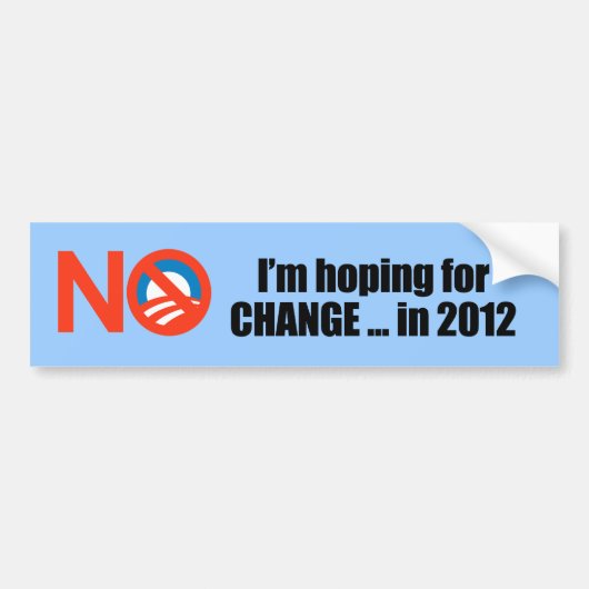 Hoop op verandering in 2012 bumpersticker (Voorkant)