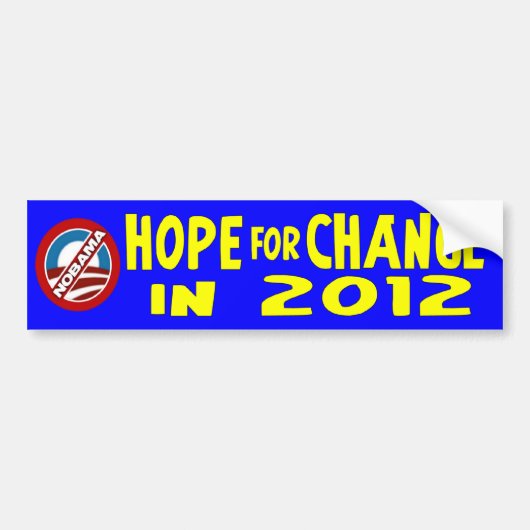 Hoop op verandering in 2012 bumpersticker (Voorkant)