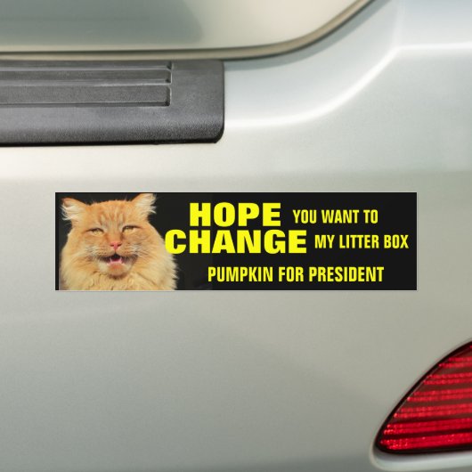 Hoop op verandering in vers kattenafval bumpersticker (Op auto)