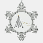 hoop op vrede. Kerst Sneeuwvlok ingelijst Ornament (Voorkant)