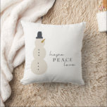 Hoop op vrede liefde. Christmas Snowman Sierkussen<br><div class="desc">hoop vrede liefde. moderne kerstvakantie winter sneeuwman Sierkussen</div>
