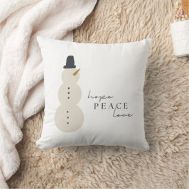 Hoop op vrede liefde. Christmas Snowman Sierkussen