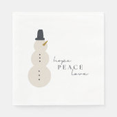 Hoop op vrede liefde. Kerst Sneeuwman Papieren ser Servet (Voorkant)