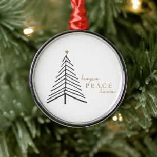 Hoop op vrede liefde. Kerst vakantie Ornament