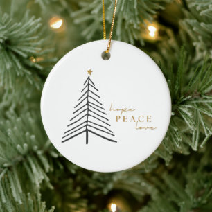 Hoop op vrede liefde. Kerst vakantie Ornament