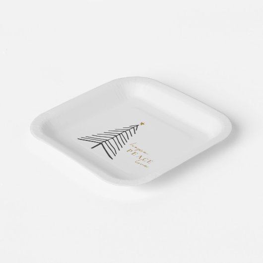 Hoop op vrede liefde. Kerst vakantie papier Borden Papieren Bordje (Gebogen)