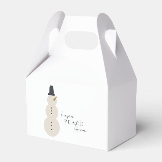 Hoop op vrede liefde. Kerstmis Sneeuwman Favor Box Bedankdoosjes (Achterkant)