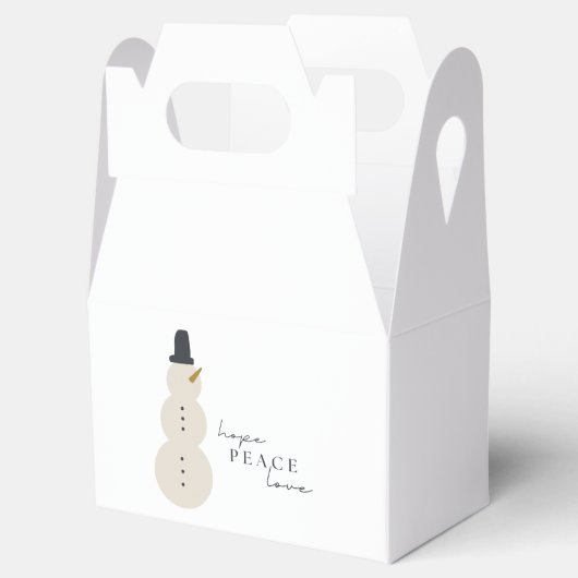 Hoop op vrede liefde. Kerstmis Sneeuwman Favor Box Bedankdoosjes (Geopend)