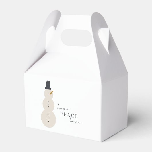 Hoop op vrede liefde. Kerstmis Sneeuwman Favor Box Bedankdoosjes (Voorkant Zijde)