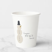Hoop op vrede liefde. Kerstmis Sneeuwman Papier Cu Papieren Bekers (Voorkant)