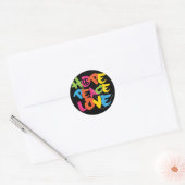 Hoop op vrede liefde ronde sticker (Envelop)