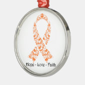 Hoop Oranje bewustzijn Ribbon Metalen Ornament (Links)