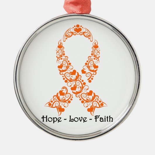 Hoop Oranje bewustzijn Ribbon Metalen Ornament (Voorkant)