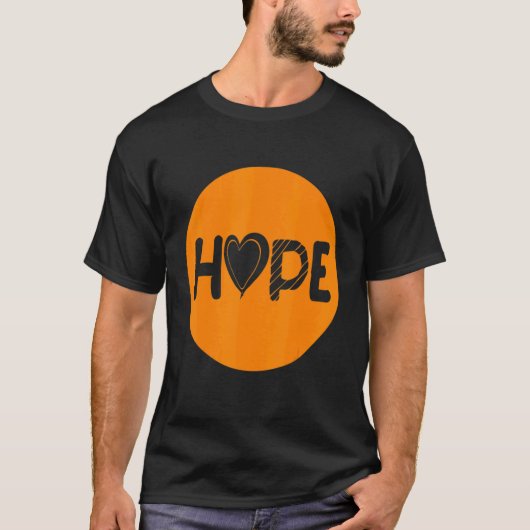 Hoop Oranje lint multiple sclerose Bewustheid T-shirt (Voorkant)