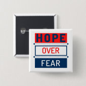 Hoop over angst vierkante button 5,1 cm (Voorkant /achterkant)
