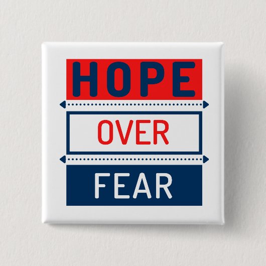 Hoop over angst vierkante button 5,1 cm (Voorkant)