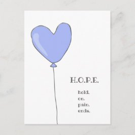 Hoop - Paarse ballon met een zoete motivatie quote Briefkaart
