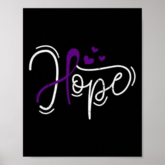 Hoop Paarse lint bewustzijn verslaving herstel Poster (Voorkant)
