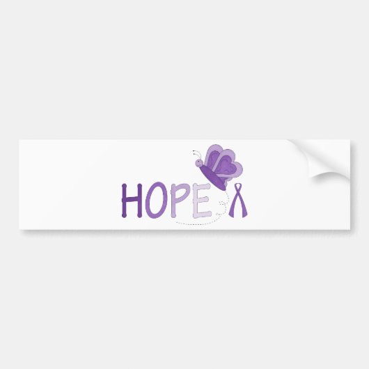 Hoop Paarse Ribbon Bewustheid Bumpersticker (Voorkant)