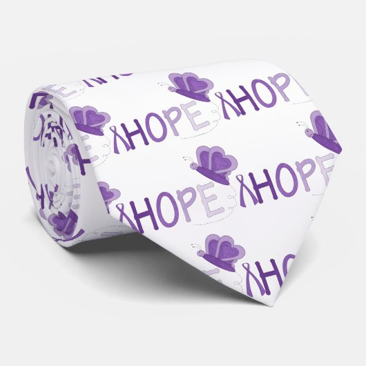 Hoop Paarse Ribbon Bewustheid Stropdas (Opgerold)