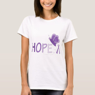 Hoop Paarse Ribbon Bewustheid T-shirt