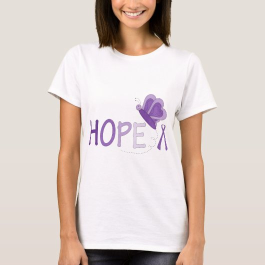 Hoop Paarse Ribbon Bewustheid T-shirt (Voorkant)