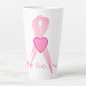 Hoop. Pray. Liefde. Borstkanker Latte Mok (Voorkant)