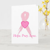 Hoop. Pray. Liefde. Borstkanker Wenskaarten Kaart (Gele Bloem)