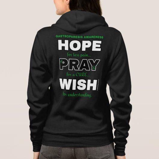 Hoop Pray Wish.. Gastro-parese Hoodie (Achterkant)