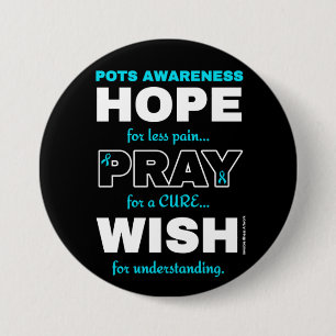 Hoop Pray Wish.. POTS Ronde Button 7,6 Cm