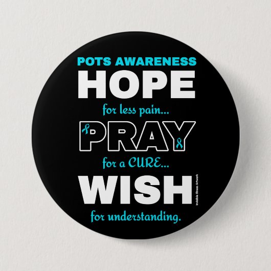 Hoop Pray Wish.. POTS Ronde Button 7,6 Cm (Voorkant)