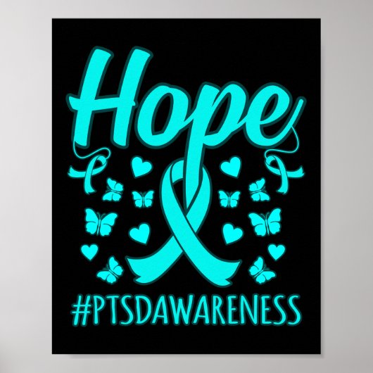 Hoop PTSS Stress Awareness Lint Ondersteuning Graf Poster (Voorkant)