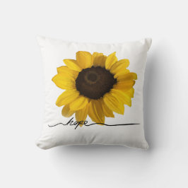 Hoop realistisch geel zonnebloemschilderij kussen