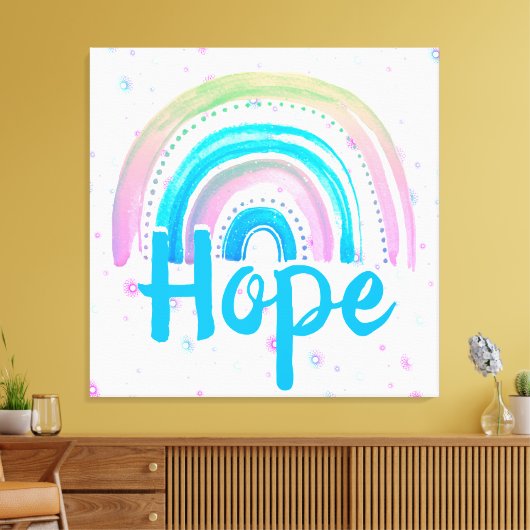 Hoop regenboog met spiralen canvas afdruk (Insitu (Woonkamer))