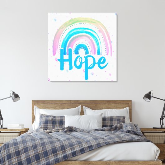 Hoop regenboog met spiralen canvas afdruk (Insitu (Slaapkamer))