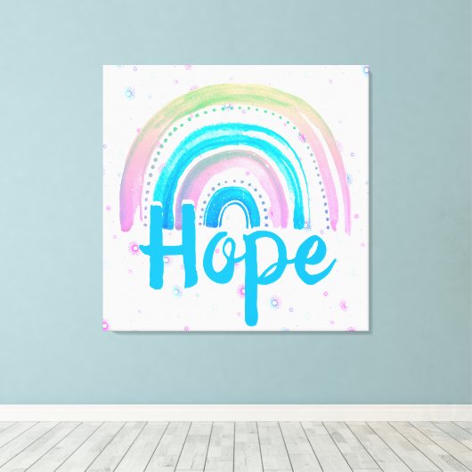 Hoop regenboog met spiralen canvas afdruk (Insitu (Houten vloer))