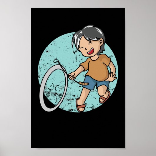 Hoop Rolling Hula-Hoop Reifenspiel Poster (Voorkant)