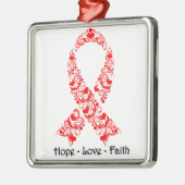 Hoop rood bewustzijn Ribbon Metalen Ornament (Links)