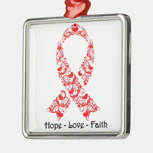 Hoop rood bewustzijn Ribbon Metalen Ornament (Links)