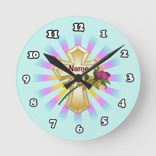 Hoop Roos Christelijk Kruis klok (Voorkant)